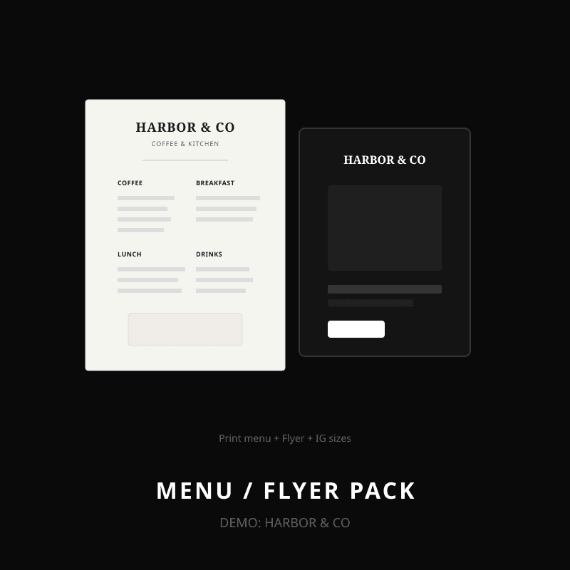 Menu / Flyer Pack